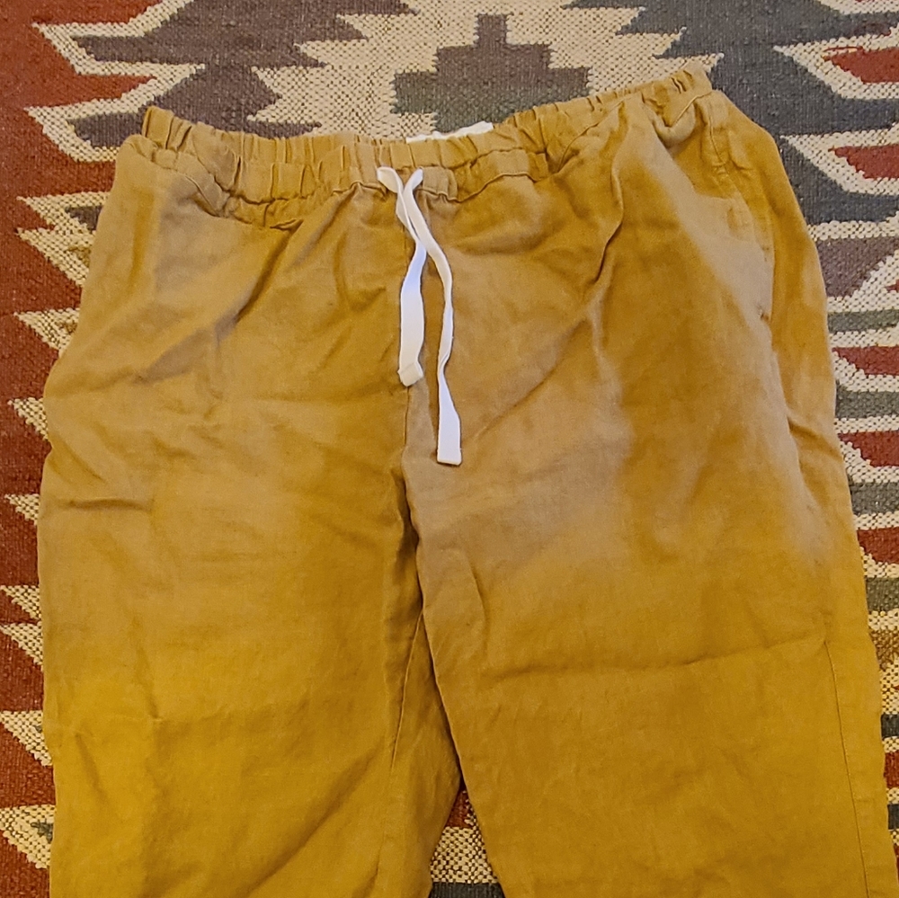 Not Perfect Linen Pants in Amber Yellow